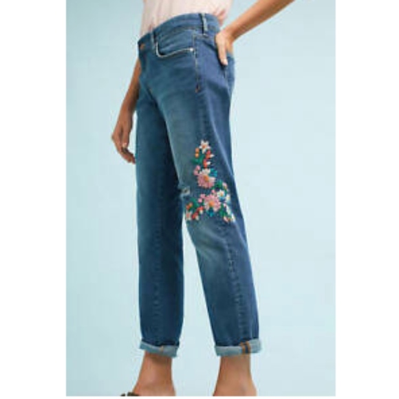 Anthropologie Denim - Anthropologie-Pilcro Floral Embroidered Boyfriend